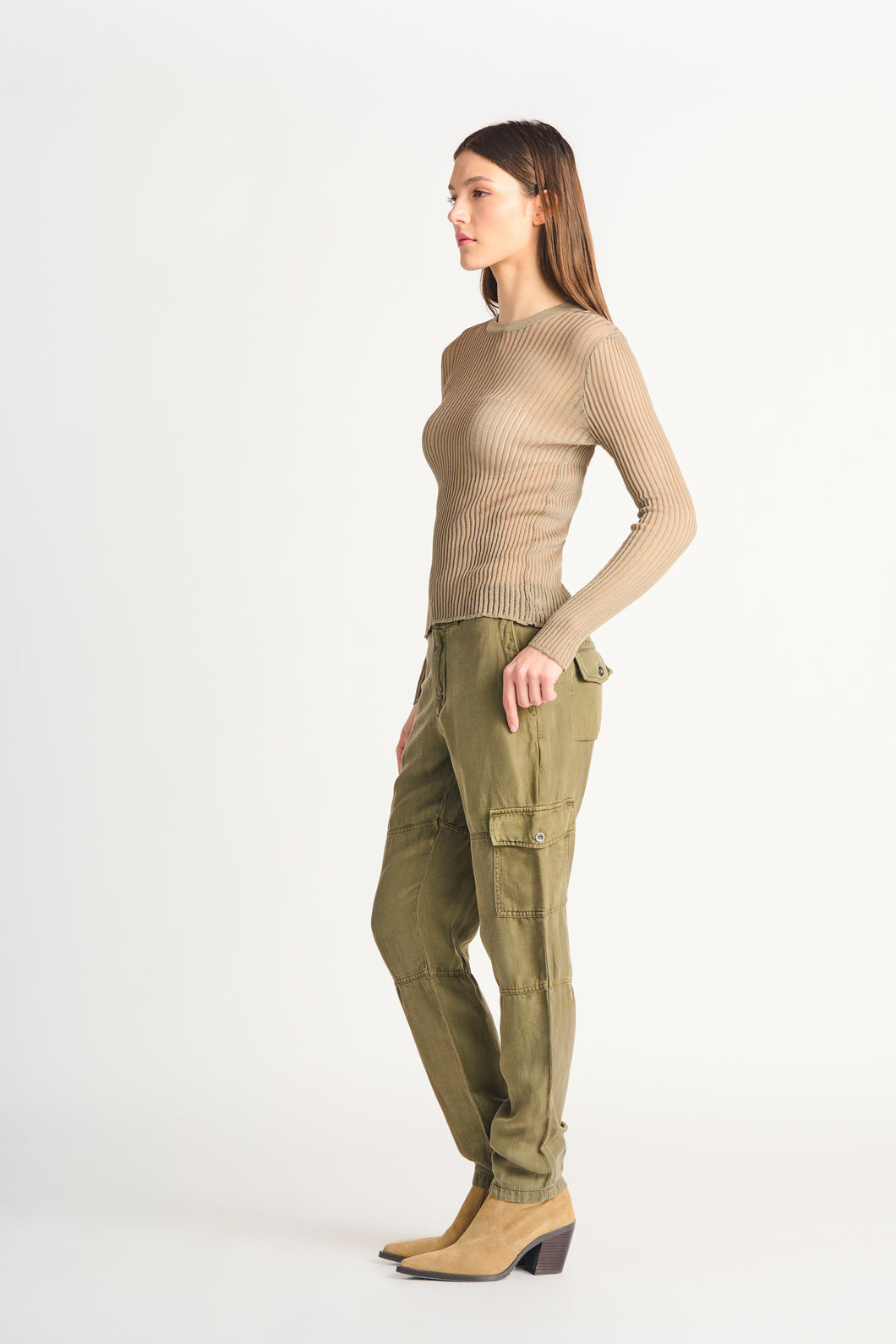 MESH RIBBED TOP