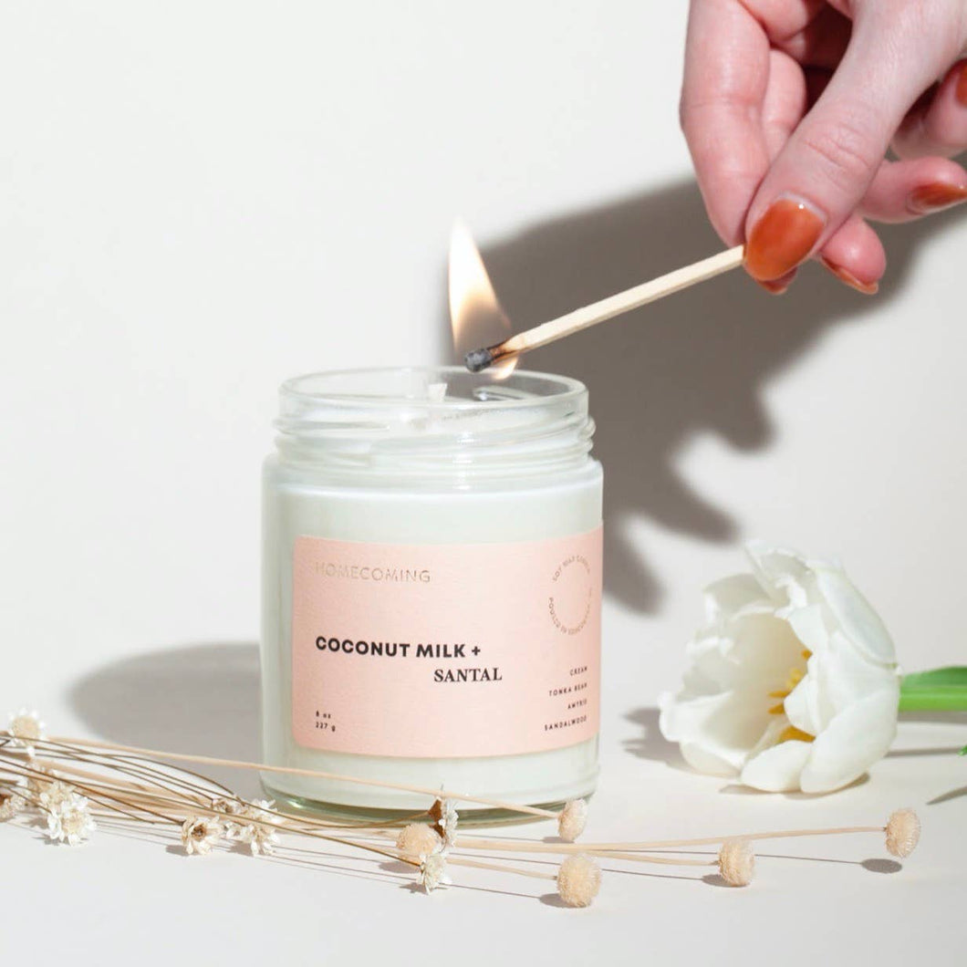 COCONUT MILK + SANTAL SOY WAX CANDLE