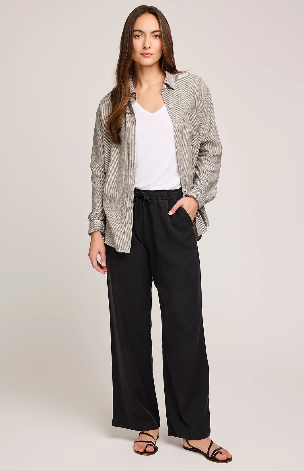 ARABELLA STRIPED BUTTON DOWN SHIRT
