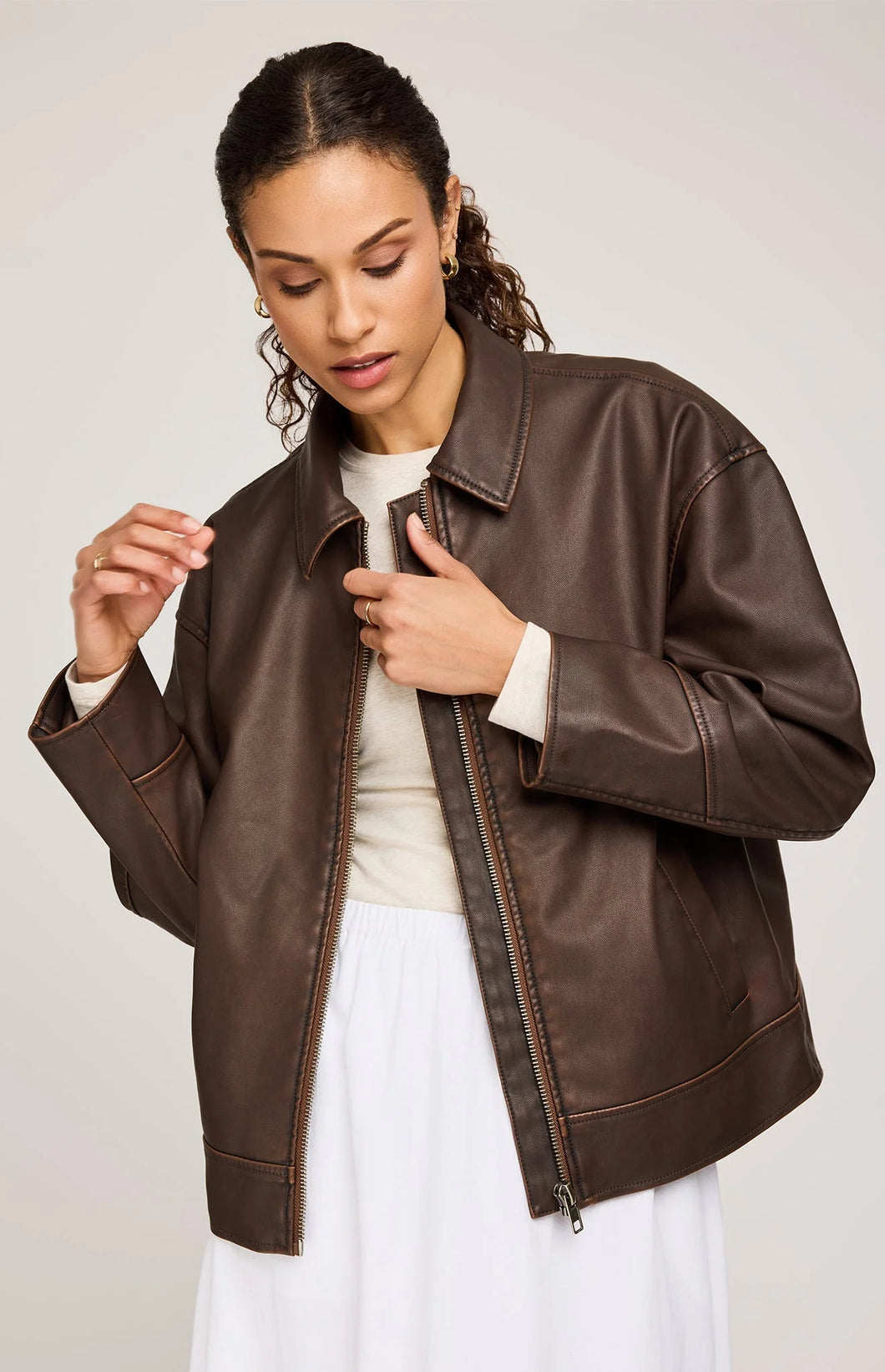 AUDREY VEGAN LEATHER JACKET