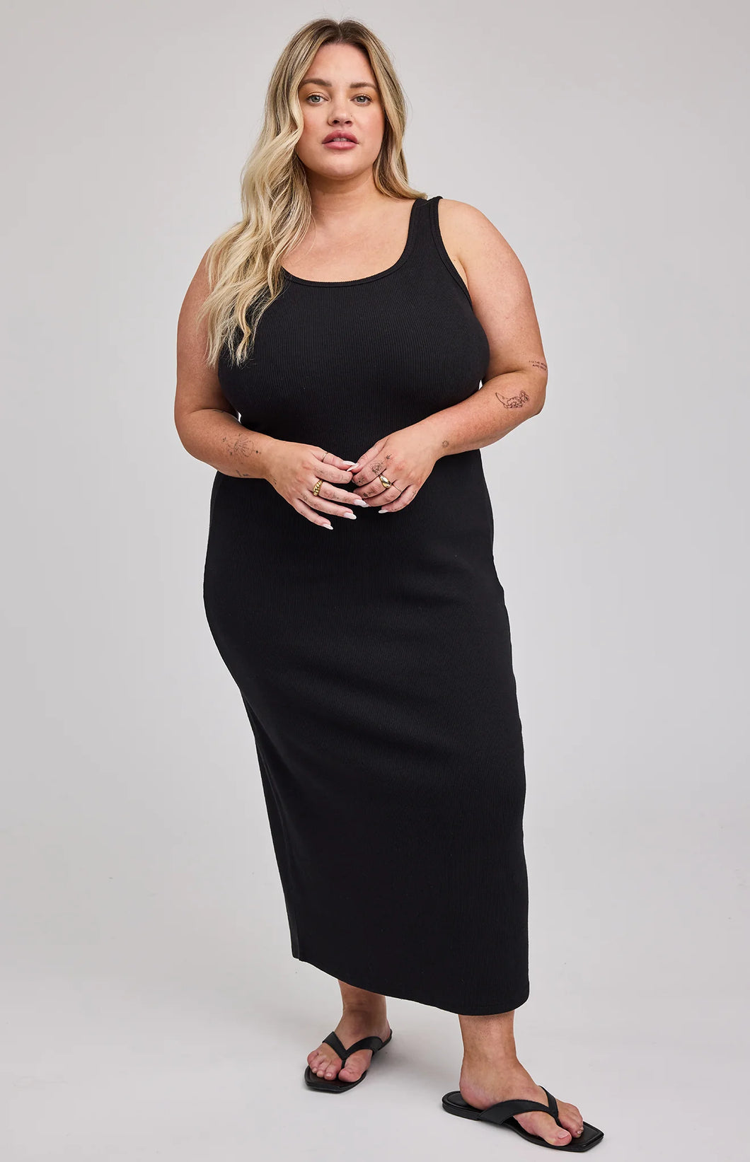 DAISY RIBBED MIDI DRESS