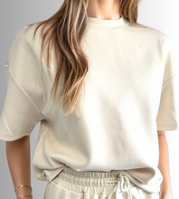 Load image into Gallery viewer, LILOU RELAXED TEE CREME
