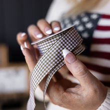 Load image into Gallery viewer, GINGHAM OLIVE HOLIDAY RIBBON
